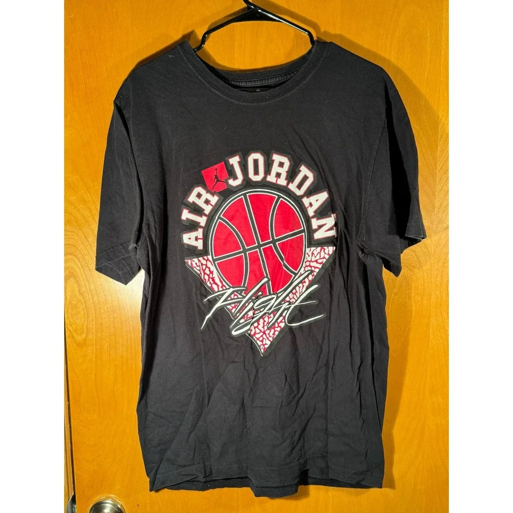 Men's Air Jordan Flight Short Sleeve Black Basketball‎ T-Shirt XL